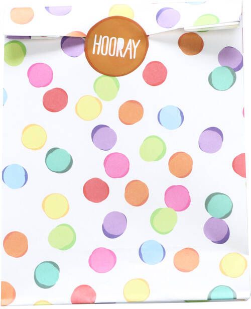 Haza Uitdeelzakjes Festive Colors met stickers 6 stuks