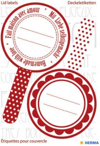 Stickers kitchenlabels voor deksel new look rood