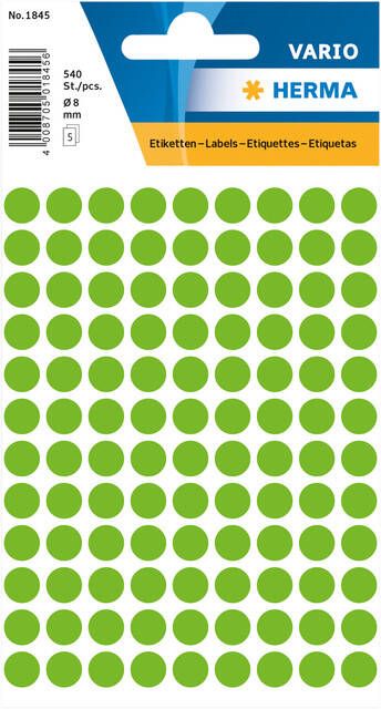 Herma Multipurpose-etiketten Ã 8 mm rond groen permanent hechtend om met de hand t - Foto 2