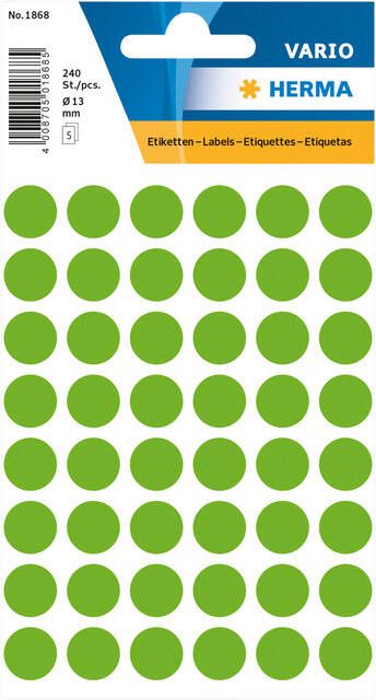 Herma Multipurpose-etiketten Ã 13 mm rond fluor groen permanent hechtend om met de - Foto 2