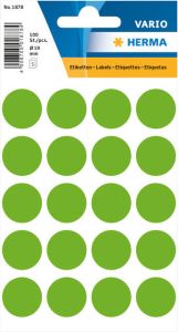 Herma Multipurpose-etiketten Ã 19 mm rond fluor groen permanent hechtend om met de
