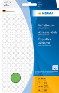 Herma Multipurpose-etiketten Ã 8 mm rond groen permanent hechtend om met de hand t