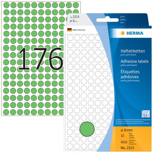 Herma Multipurpose-etiketten Ã 8 mm rond groen permanent hechtend om met de hand t - Foto 1