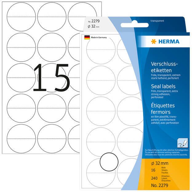 HERMA Etiket 2279 32mm transparant 240 etiketten