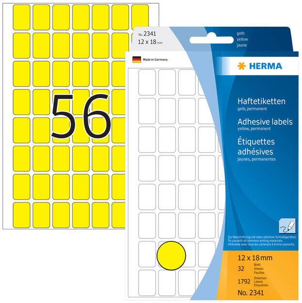 Herma Multipurpose-etiketten 12 x 18 mm geel permanent hechtend om met de hand te - Foto 1