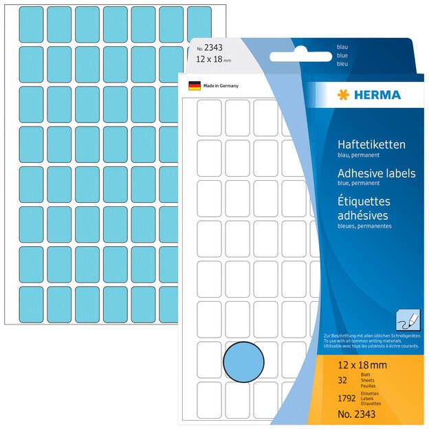 Herma Multipurpose-etiketten 12 x 18 mm blauw permanent hechtend om met de hand te - Foto 3
