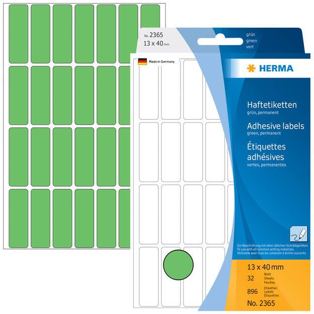 Herma Multipurpose-etiketten 13 x 40 mm groen permanent hechtend om met de hand te