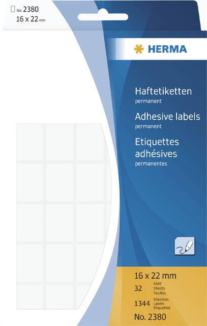 Herma Multipurpose-etiketten 16 x 22 mm wit permanent hechtend om met de hand te b