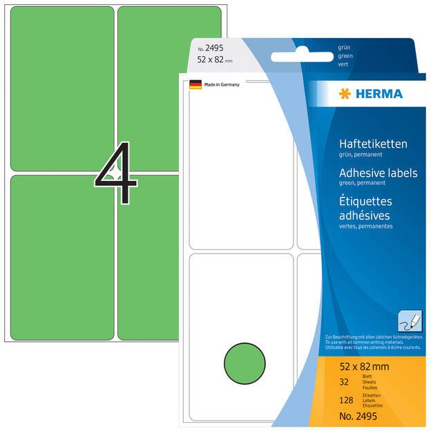 Herma Multipurpose-etiketten 52 x 82 mm groen permanent hechtend om met de hand te - Foto 2