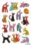 HERMA Etiket 3337 abstracte katten - Thumbnail 3