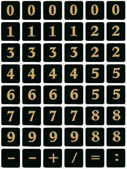 HERMA Etiket 4131 13x13mm getallen 0-9 zwart op goud