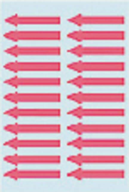 Herma Pijlen fluor rood Papier 38x7 mm 88 st.