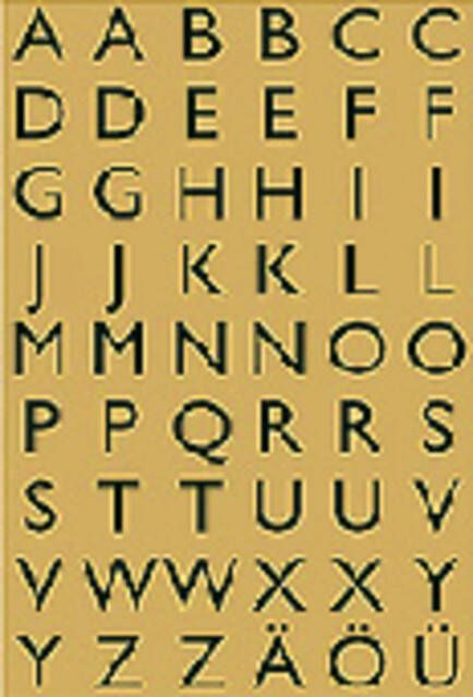HERMA Etiket 4145 13x12mm letters A-Z zwart op goud