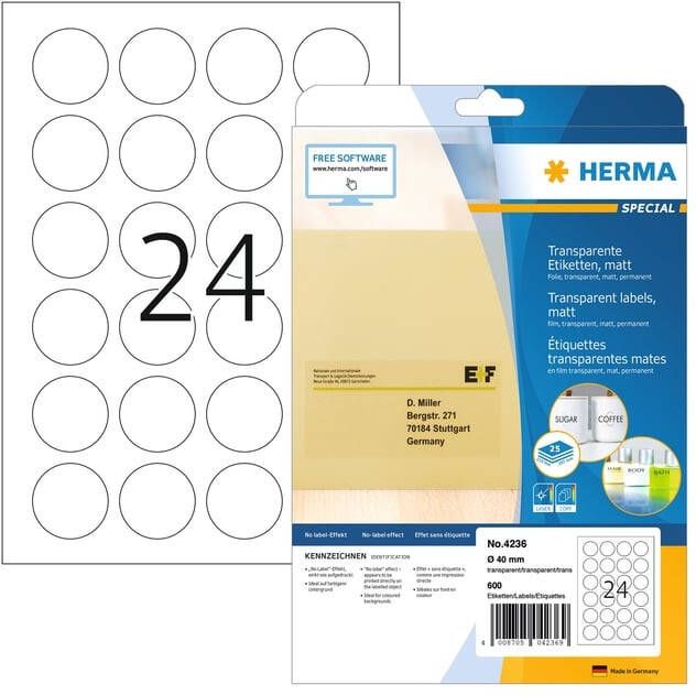 Herma Sluitetiketten extreem sterk hechtend A4 Ã 40 mm weervast transparant - Foto 2