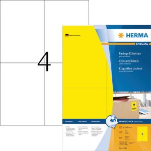 Herma Gekleurde etiketten A4 105 x 148 mm geel permanent hechtend
