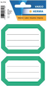 Herma Boeketiketten wit met groene rand gelineerd 82x55 mm