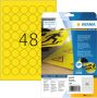 Herma Etiket 8034 30mm rond weerbestendig geel 1200stuks - Thumbnail 2