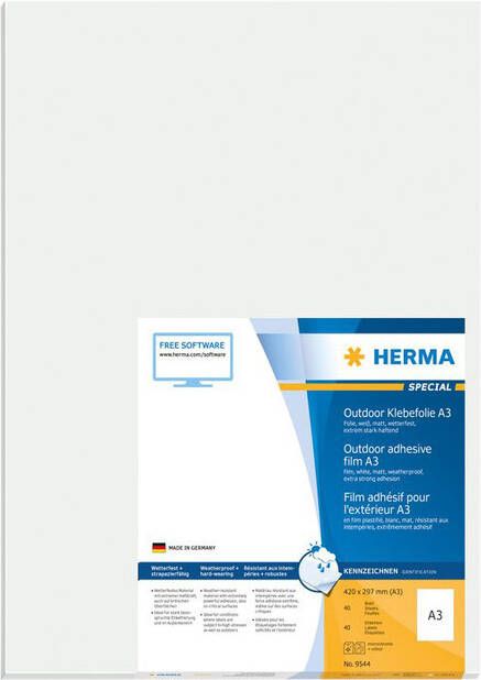 Herma Weervaste outdoor-folie-etiketten A3 297 x 420 mm wit extreem sterk hechtend