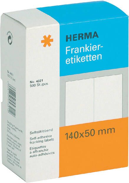 Herma Frankeeretiketten dubbel 140 x 50 mm permanent hechtend