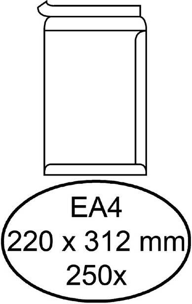 Hermes Envelop akte EA4 220x312mm zelfklevend wit 250stuks