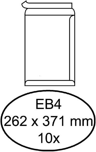 Hermes Envelop akte EB4 262x371mm zelfklevend wit pakà 10 stuks