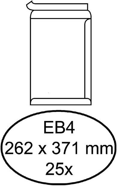 Hermes Envelop akte EB4 262x371mm zelfklevend wit pak Ã  25 stuks