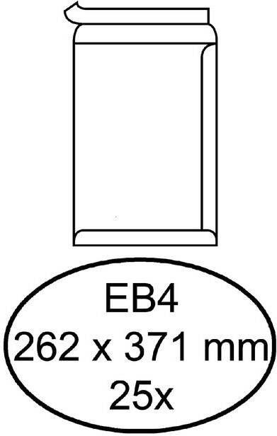 Hermes Envelop akte EB4 262x371mm zelfklevend wit pak Ã  25 stuks
