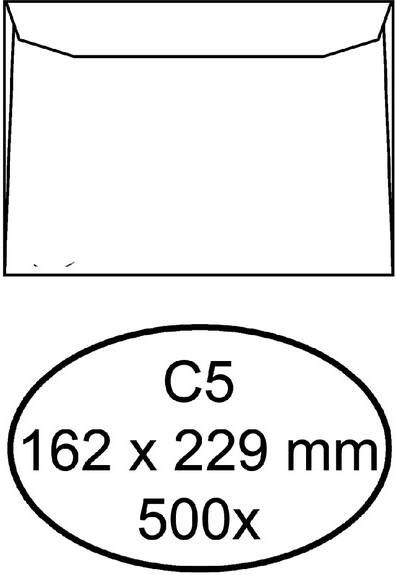 Hermes Envelop bank C5 162x229mm gegomd wit doosà 500 stuks