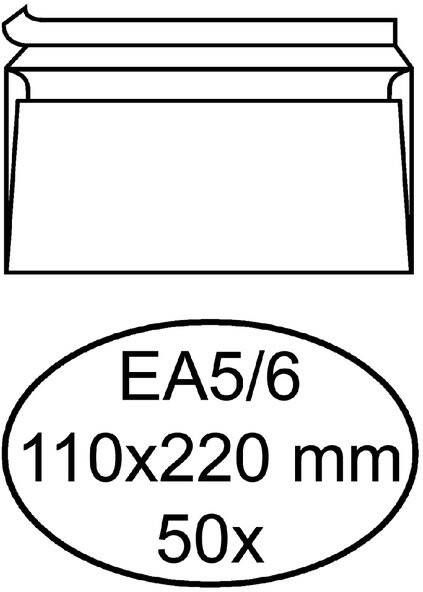 Hermes Envelop bank EA5 6 110x220mm zelfklevend wit pak Ã  50 stuks