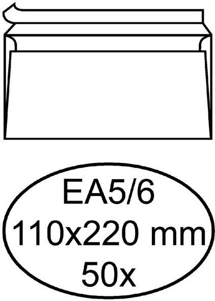 Hermes Envelop bank EA5 6 110x220mm zelfklevend wit pak Ã  50 stuks