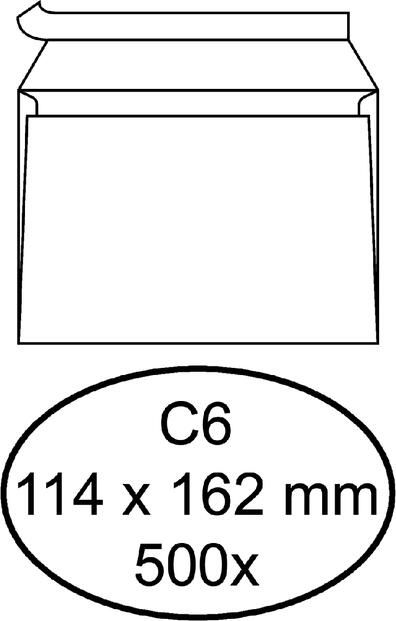 Hermes Envelop bank C6 114x162mm zelfklevend wit doos Ã  500 stuks