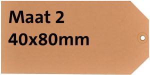 HF2 Label karton nr2 200gr 40x80mm chamois 1000stuks