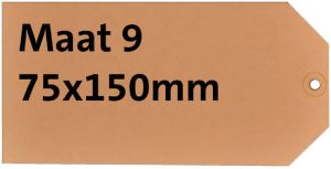HF2 Label karton nr9 200gr 75x150mm chamois 1000stuks