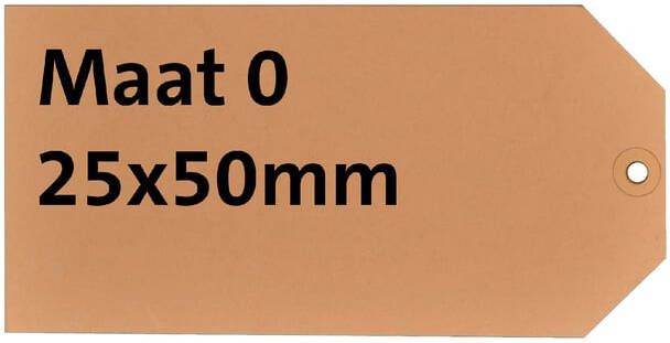 HF2 Label nr 0 200gr 25x50mm bruin 1000 stuks