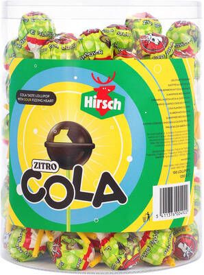 Hirsch Zitro Cola Lolly 100 stuks pot van 1 2 kg