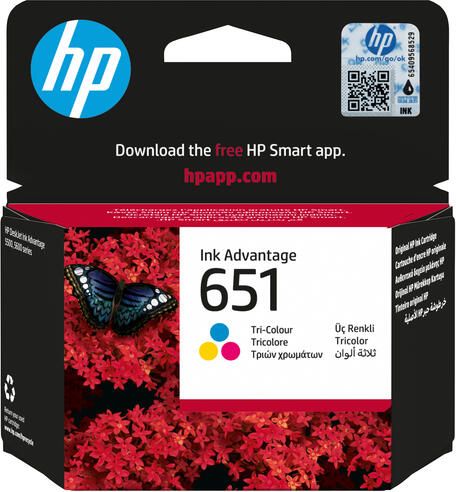 HP 651 Tri-color Original Ink Advantage Cartridge (C2P11AE)