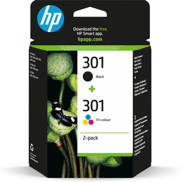 HP 301 Inktcartridge zwart + kleur (N9J72AE)