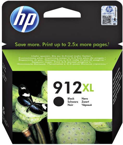 HP 912XL originele high-capacity zwarte inktcartridge (3YL84AE)
