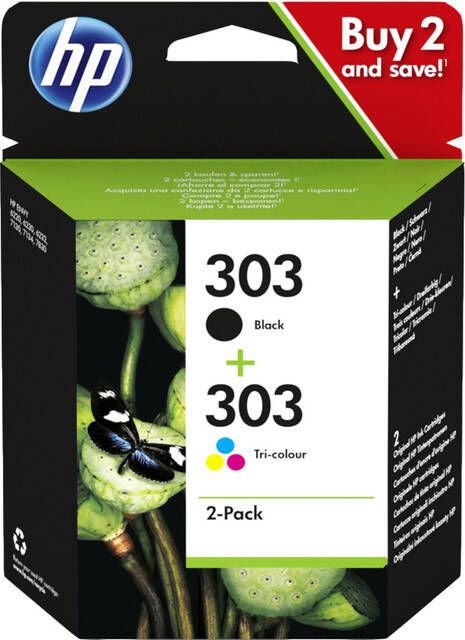 HP Inkcartridge 3YM92AE 303 zwart + 3 kleuren - Foto 2
