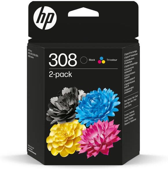 HP Inktcartridge 6L6S6UE 308 zwart + 3 kleuren