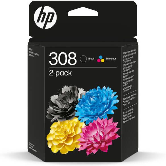 HP Inktcartridge 6L6S6UE 308 zwart + 3 kleuren