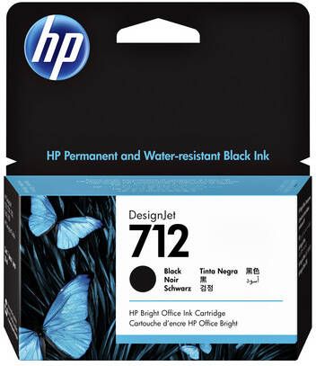 HP Inktcartridge 712 3ED70A zwart
