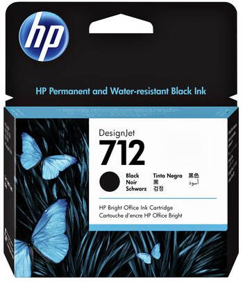 HP Inktcartridge 712 3ED71A zwart