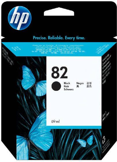 HP 82 zwarte DesignJet inktcartridge 69 ml (CH565A)