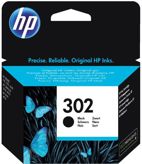 HP Inktcartridge F6U66AE 302 zwart