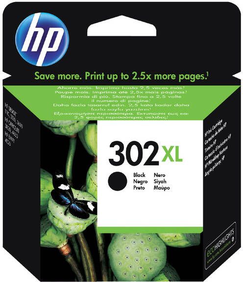 HP Inktcartridge F6U68AE 302XL zwart