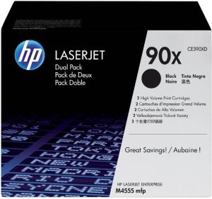 HP 90X originele high-capacity zwarte LaserJet tonercartridge 2-pack (CE390XD)