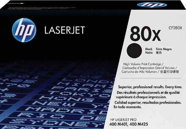 HP 80X originele high-capacity zwarte LaserJet tonercartridge (CF280X)