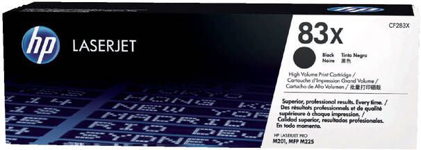 HP Tonercartridge CF283X 83X zwart HC
