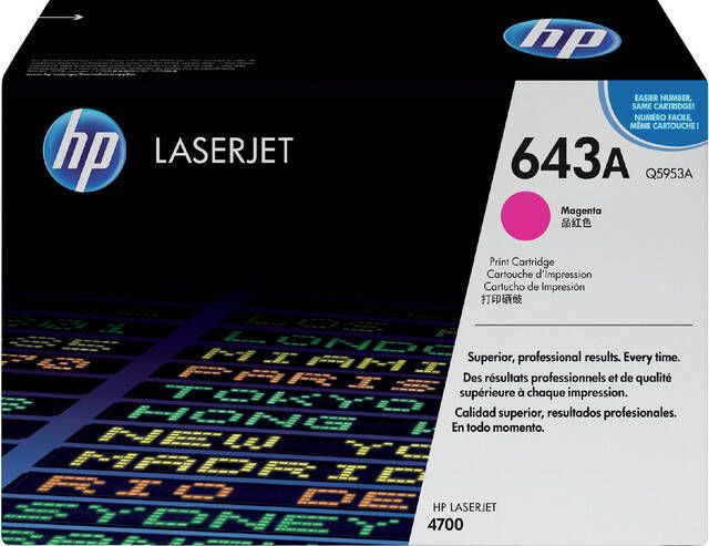HP 643A originele magenta LaserJet tonercartridge (Q5953A)